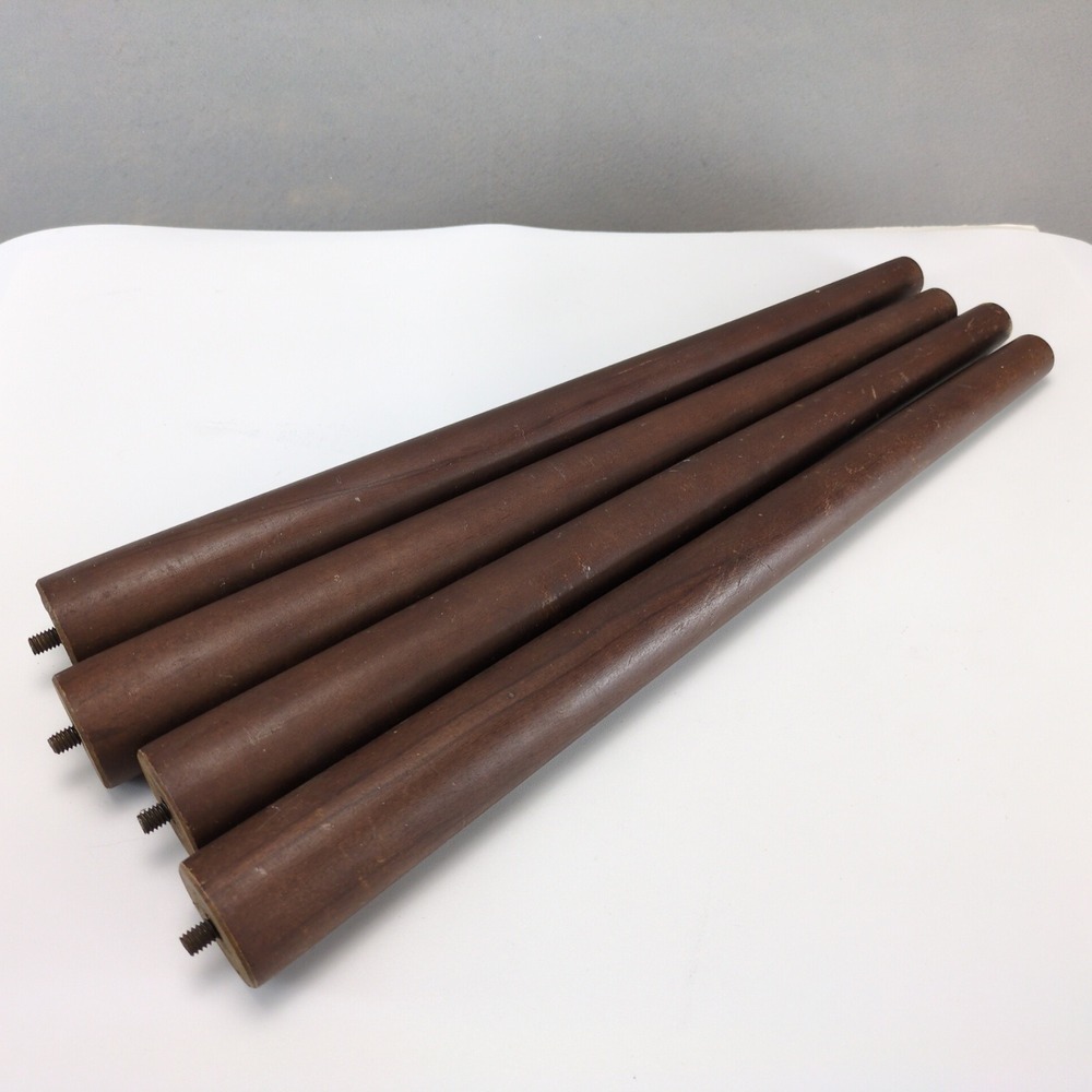 Set of 4 Vintage Mid-Century 18" Tapered Wood Furniture Table Legs 5/16" Screw